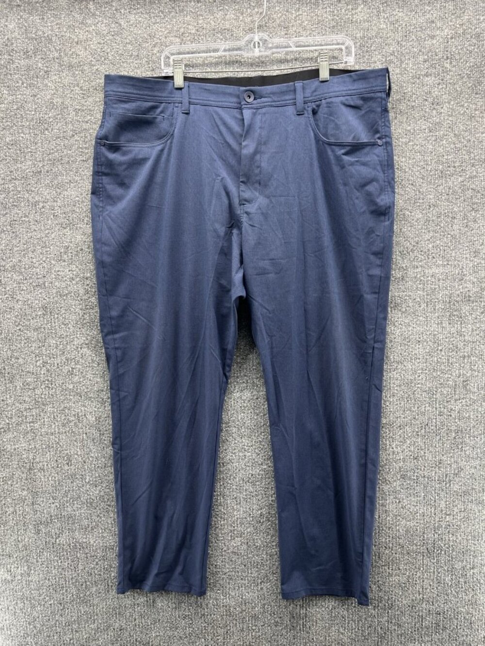 Tommy Bahama Pants Men 40x30 Blue Chino Microfiber Stretch Flat Front Summer